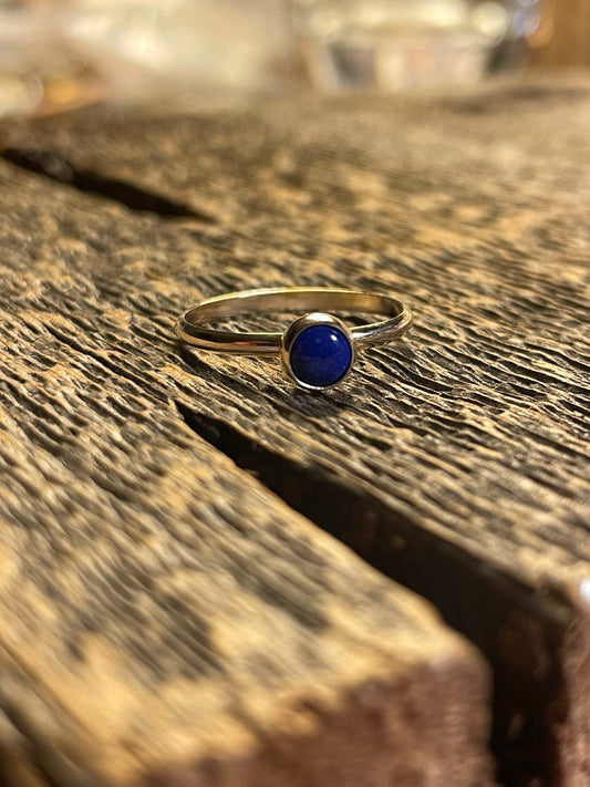 14K Gold, Lapis Lazuli Ring, 14K Gold and Lapis Ring, Handmade Ring, Lapis Ring, Hand Made Gold and Gemstone Ring
