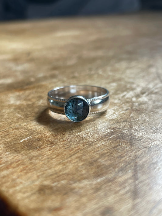 Sterling Silver, Kyanite Ring, Blue Moss Kyanite Ring, .925 Sterling Silver, Blue Kyanite and Sterling Silver, Handmade Ring, Gemstone Ring