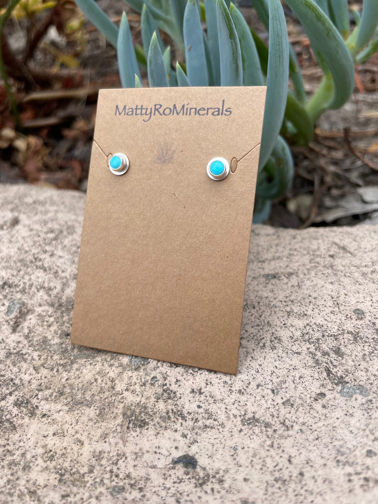 Sterling Silver, Turquoise Earring Studs, .925 Sterling Silver and Turquoise, Kingman Mine Turquoise, Arizona Turquoise, Handmade Studs