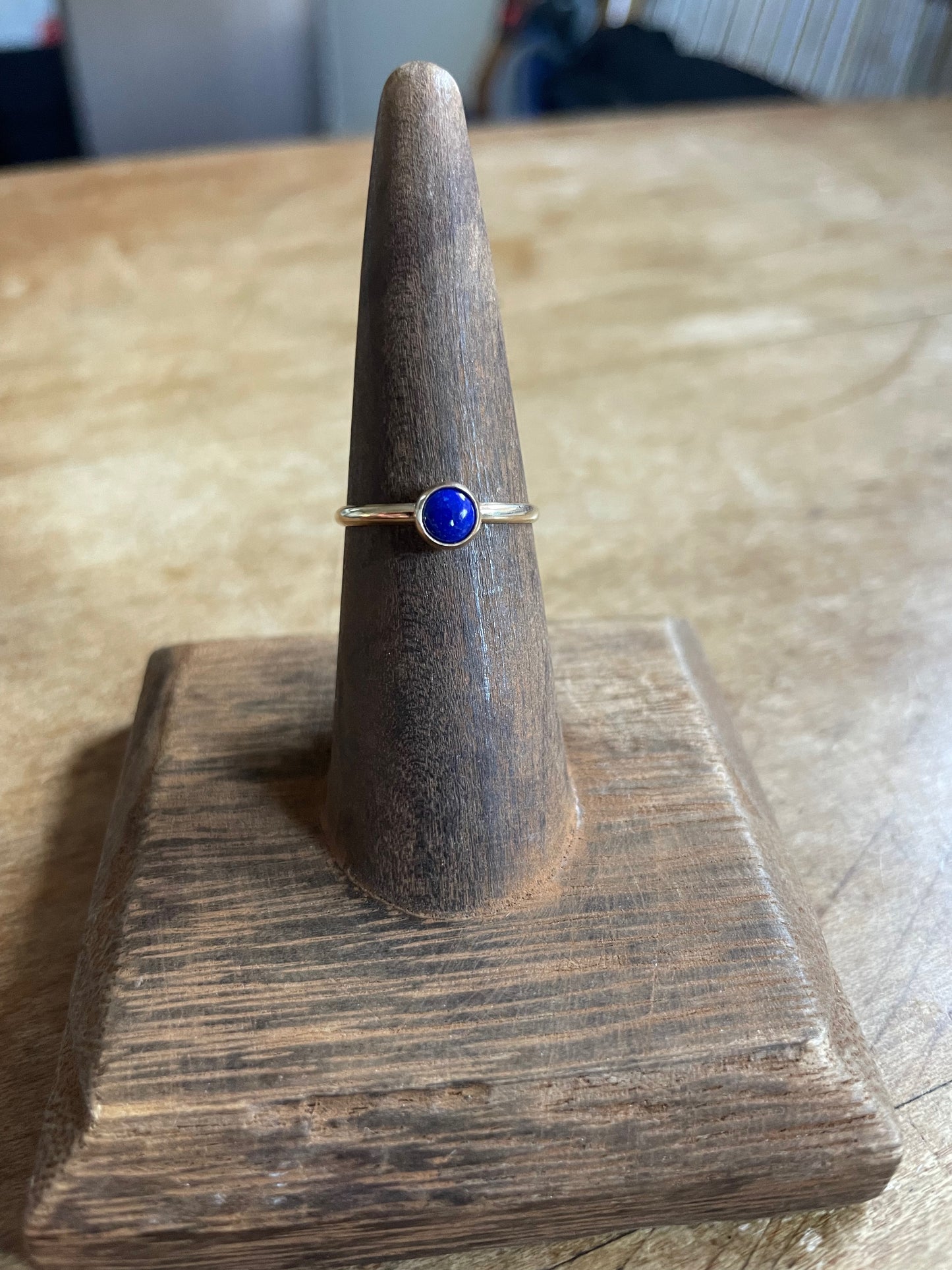 14K Gold, Lapis Lazuli Ring, 14K Gold and Lapis Ring, Handmade Ring, Lapis Ring, Hand Made Gold and Gemstone Ring